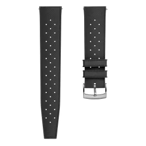 Classic Tropical Style Rubber Watch Strap - Black