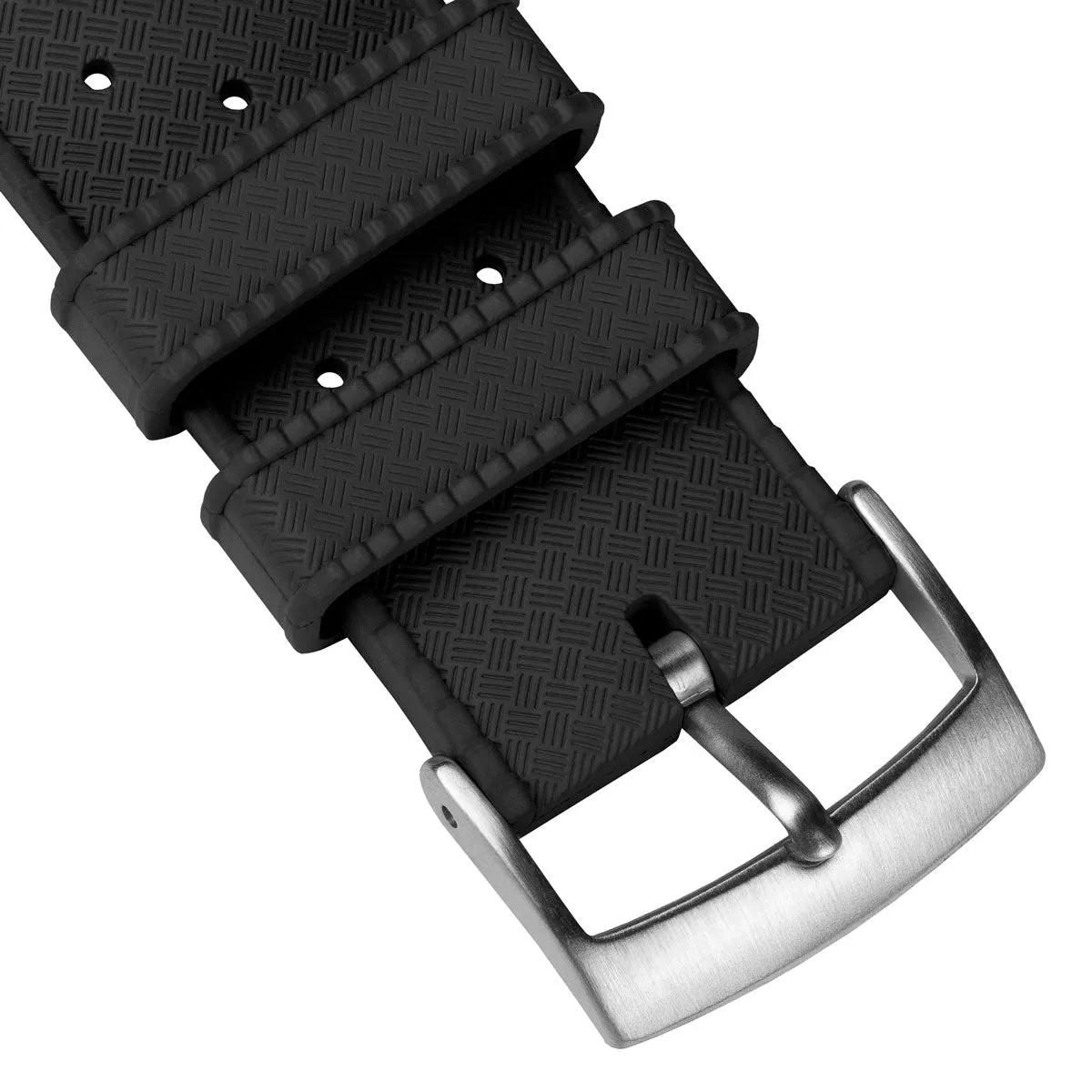 Classic Tropical Style Rubber Watch Strap - Black