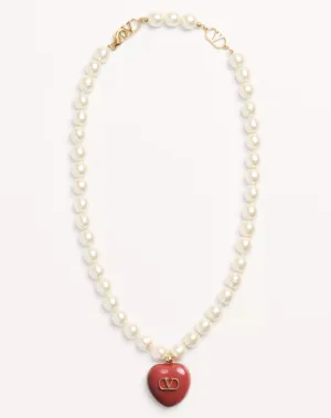 Coeur Royal Necklace In Metal, Enamel And Beads