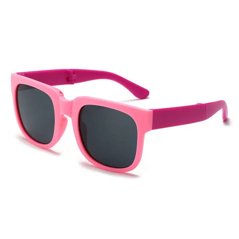 Colorful Folding Sunglasses Outdoor Kids Sunglasses Boys Girls Brand Design Square Glasses Children Eyewear Protection Uv400