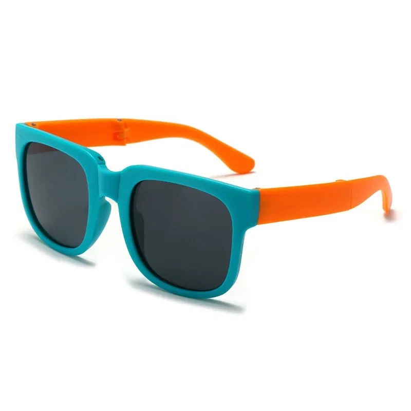 Colorful Folding Sunglasses Outdoor Kids Sunglasses Boys Girls Brand Design Square Glasses Children Eyewear Protection Uv400