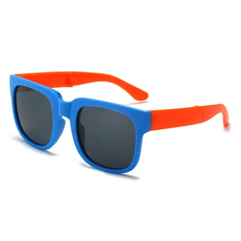 Colorful Folding Sunglasses Outdoor Kids Sunglasses Boys Girls Brand Design Square Glasses Children Eyewear Protection Uv400