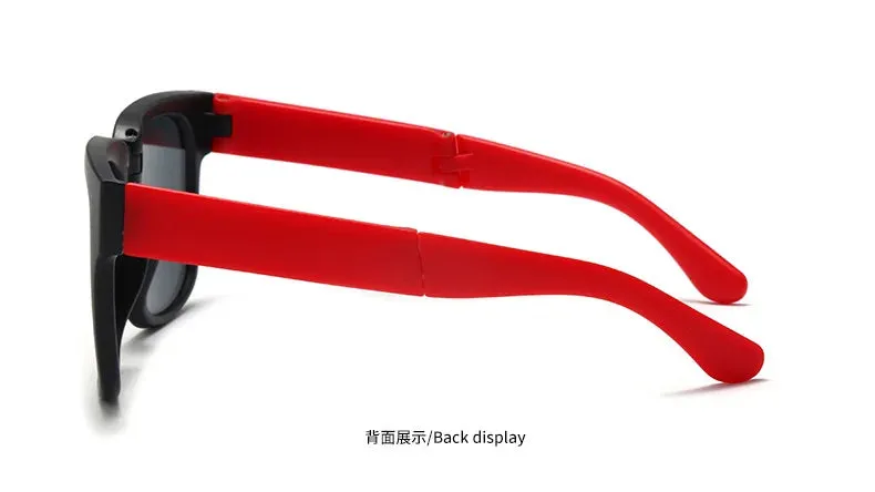 Colorful Folding Sunglasses Outdoor Kids Sunglasses Boys Girls Brand Design Square Glasses Children Eyewear Protection Uv400