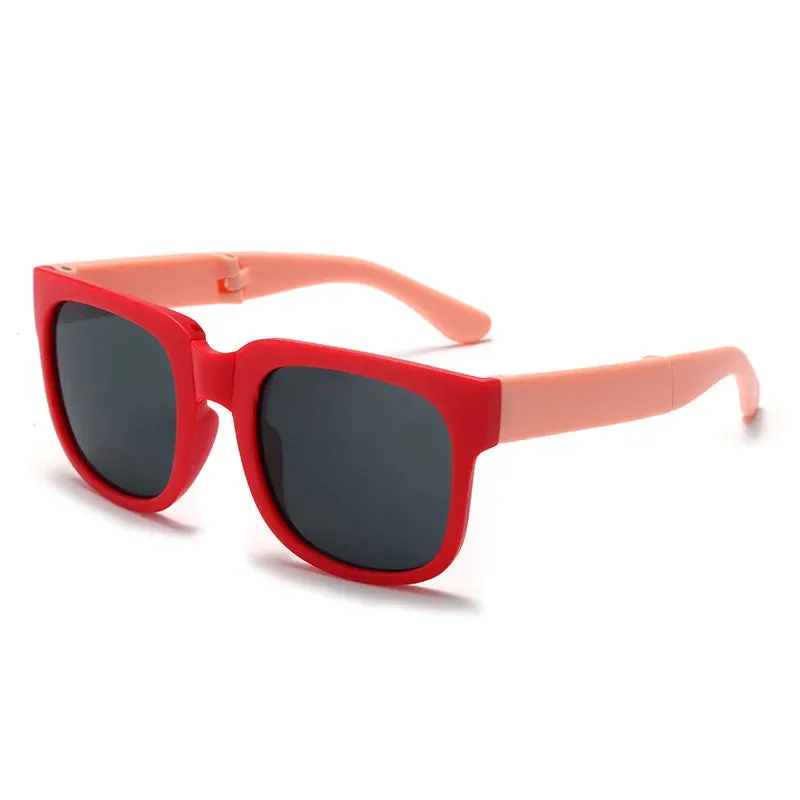Colorful Folding Sunglasses Outdoor Kids Sunglasses Boys Girls Brand Design Square Glasses Children Eyewear Protection Uv400