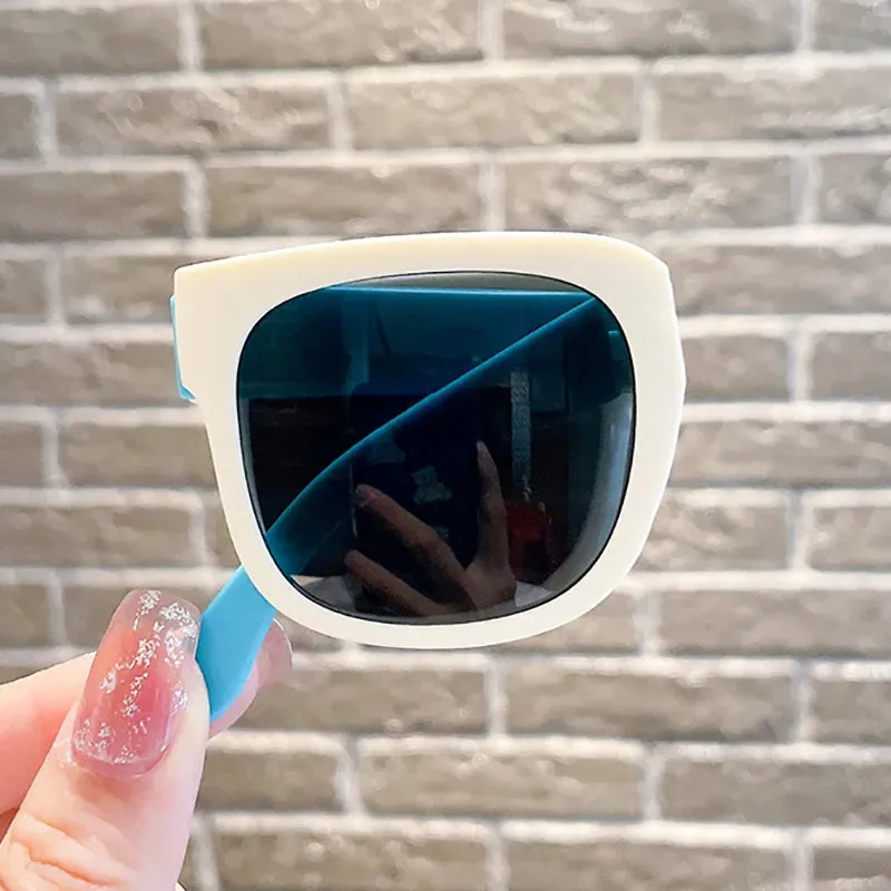 Colorful Folding Sunglasses Outdoor Kids Sunglasses Boys Girls Brand Design Square Glasses Children Eyewear Protection Uv400