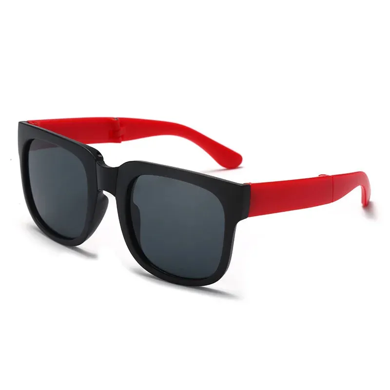 Colorful Folding Sunglasses Outdoor Kids Sunglasses Boys Girls Brand Design Square Glasses Children Eyewear Protection Uv400