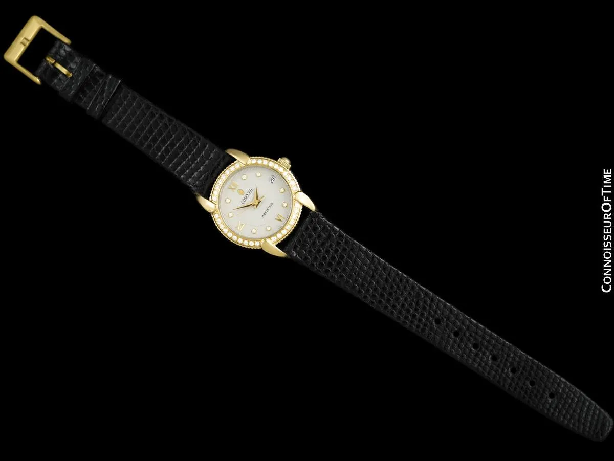 Concord Impresario Ladies Luxury Watch - 18K Gold & Original Factory Diamonds