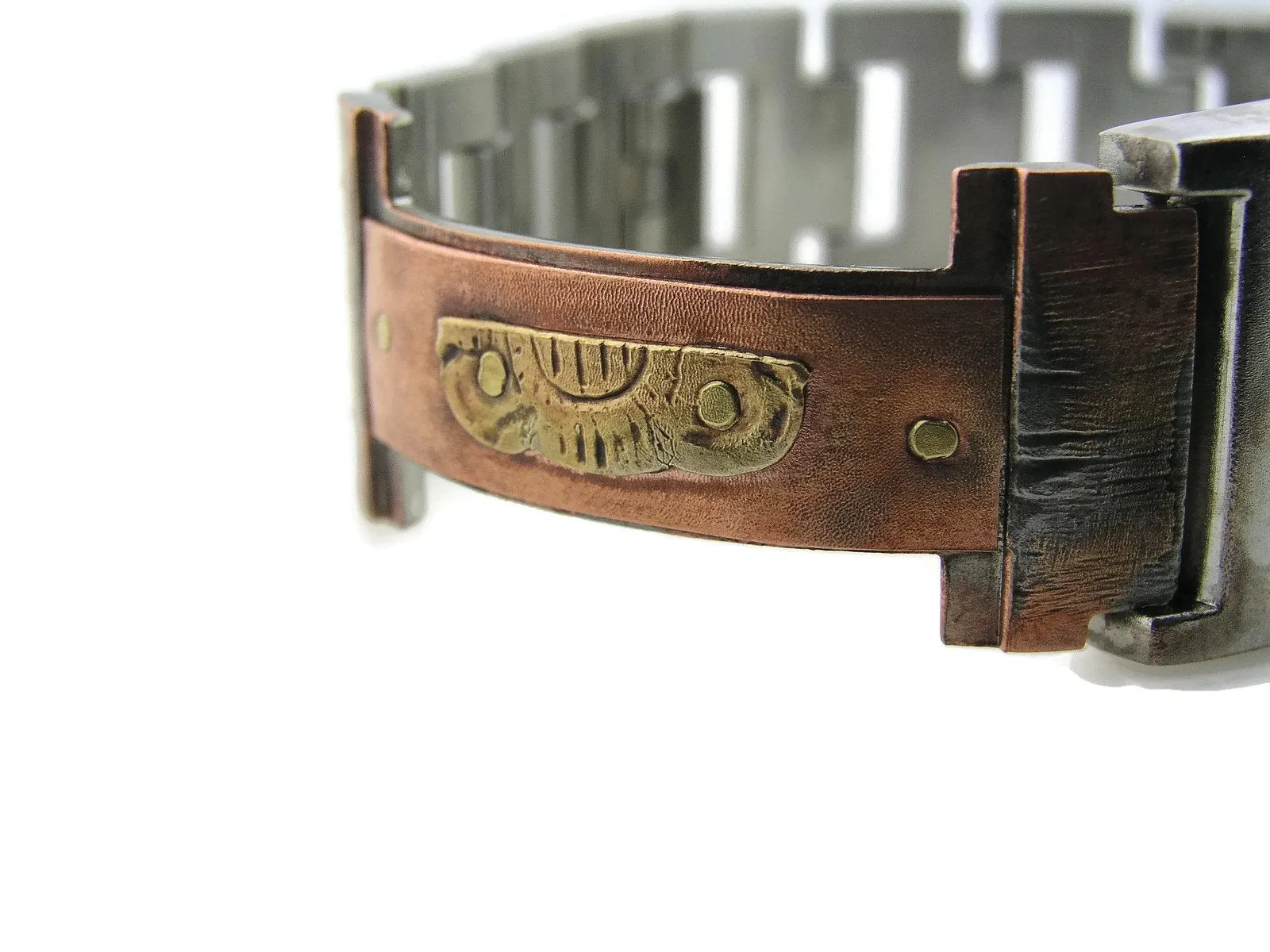 Copper & Brass Watch, bluer Dial