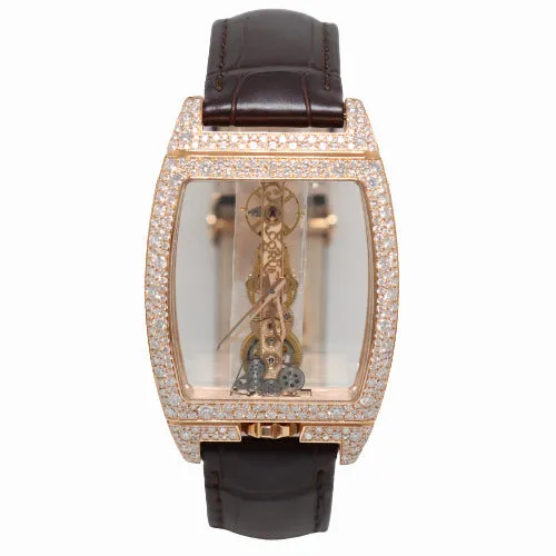 Corum Men's Golden Bridge Classic Rose Gold 51mm Skeleton Dial Watch Reference #B113/03853
