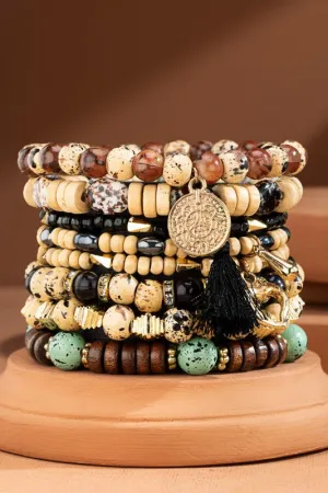 Cream Soda Seed bracelet with charm accents *