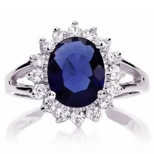 Crystal Blue Stone European Princess Ring
