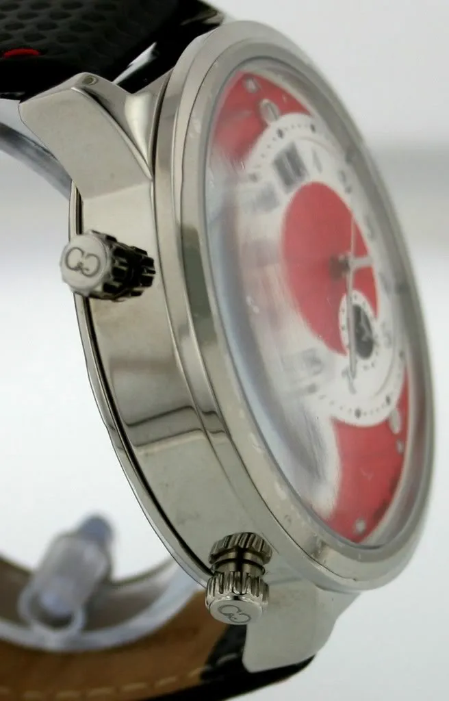 CURTIS & CO. BIG TIME WORLD RED DIAL STEEL 4 TIME ZONE