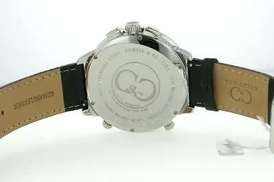 Curtis & Co. Mens Big Time World Watch Diamonds 57mm Diamond Bezel Dial Lugs