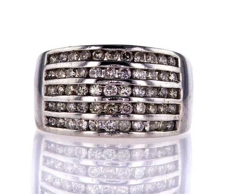 Diamond Ring Natural Round Cut 1.00 CT 14k White Gold G Color SI2 Clarity
