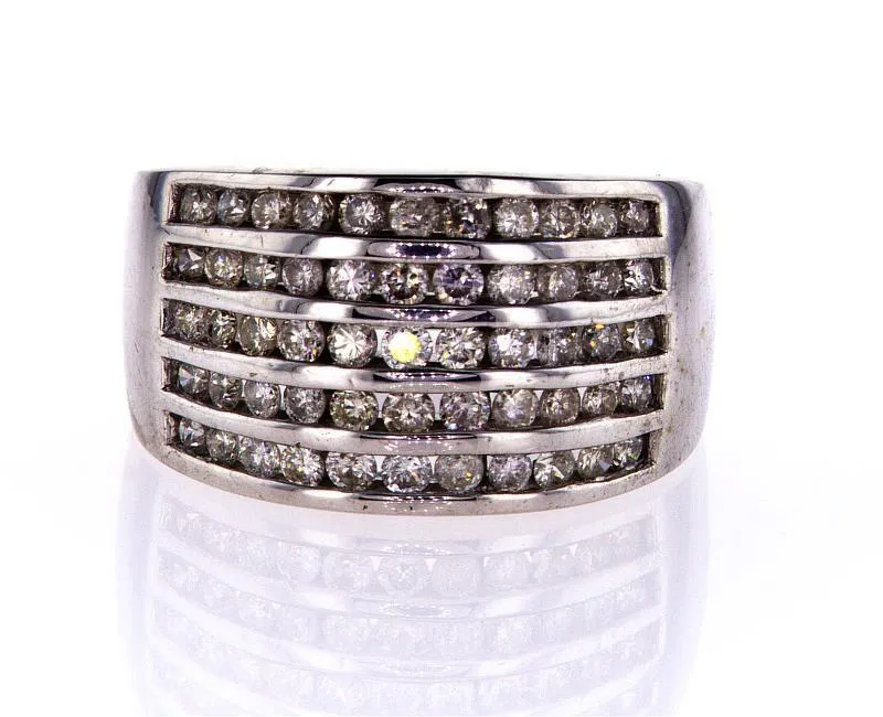 Diamond Ring Natural Round Cut 1.00 CT 14k White Gold G Color SI2 Clarity