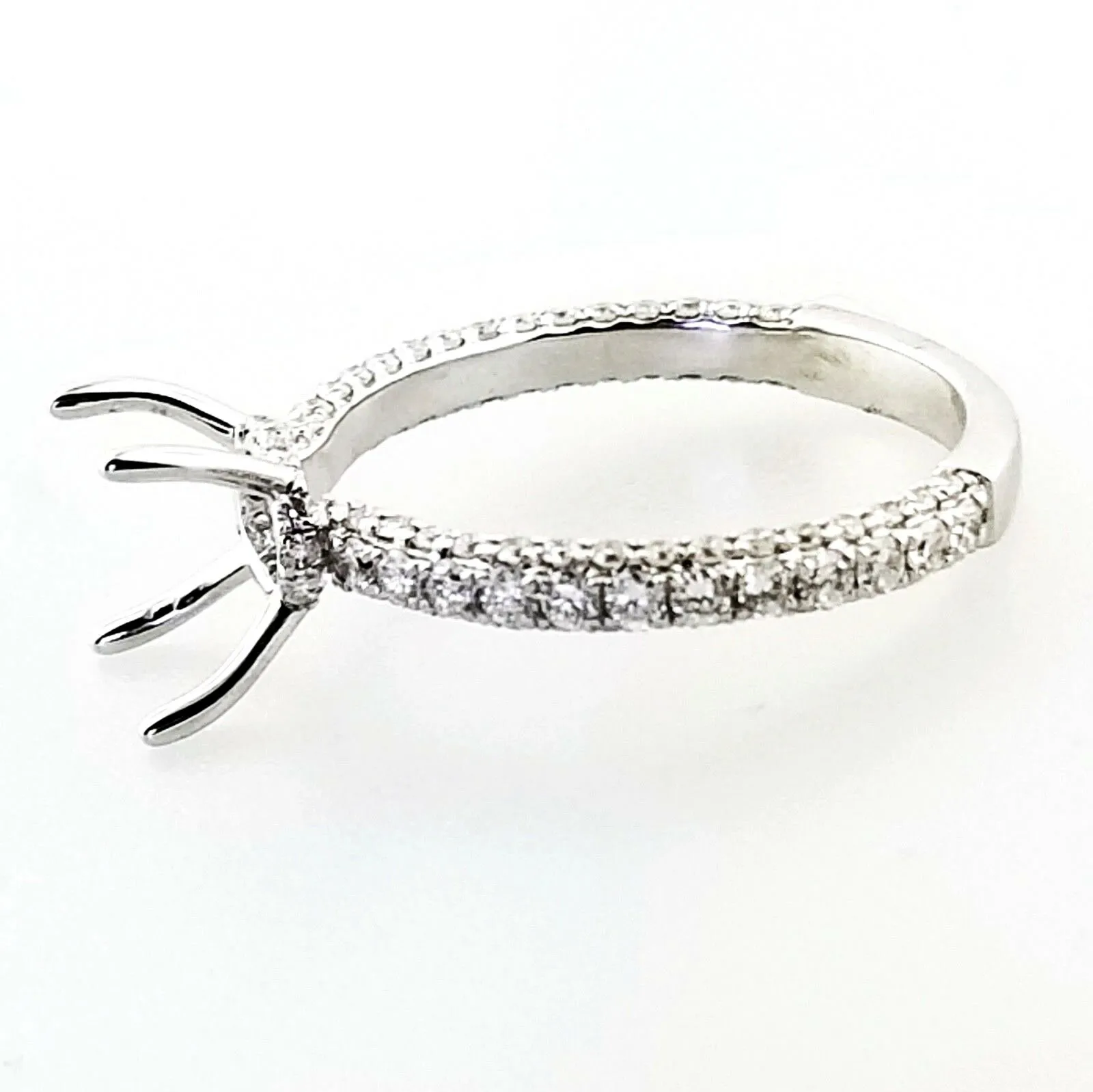 Diamond Ring Solitaire Engagement Diamond Ring Setting 0.73 CTW 14k White Gold