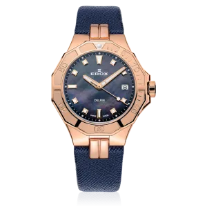 EDOX SWISS MADE 53020-37RC-NANR DELFIN THE ORIGINAL DIVER DATE LADY