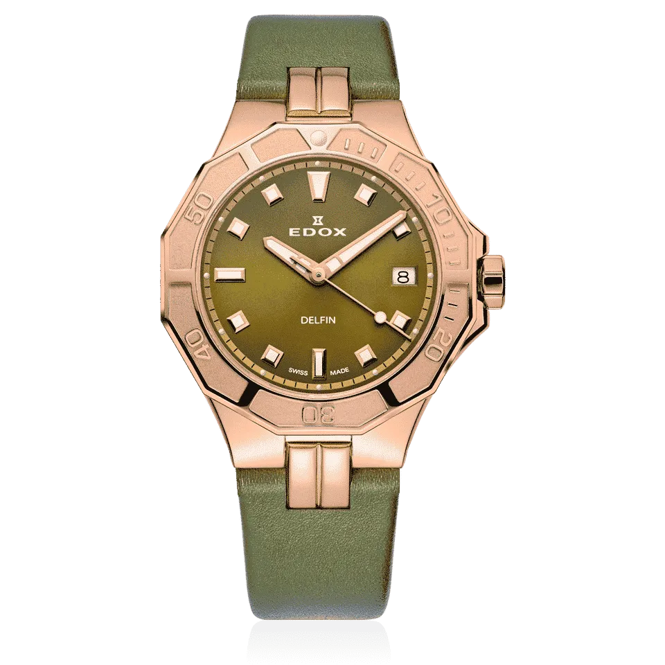 EDOX SWISS MADE 53020-37RC-VR DELFIN THE ORIGINAL DIVER DATE LADY