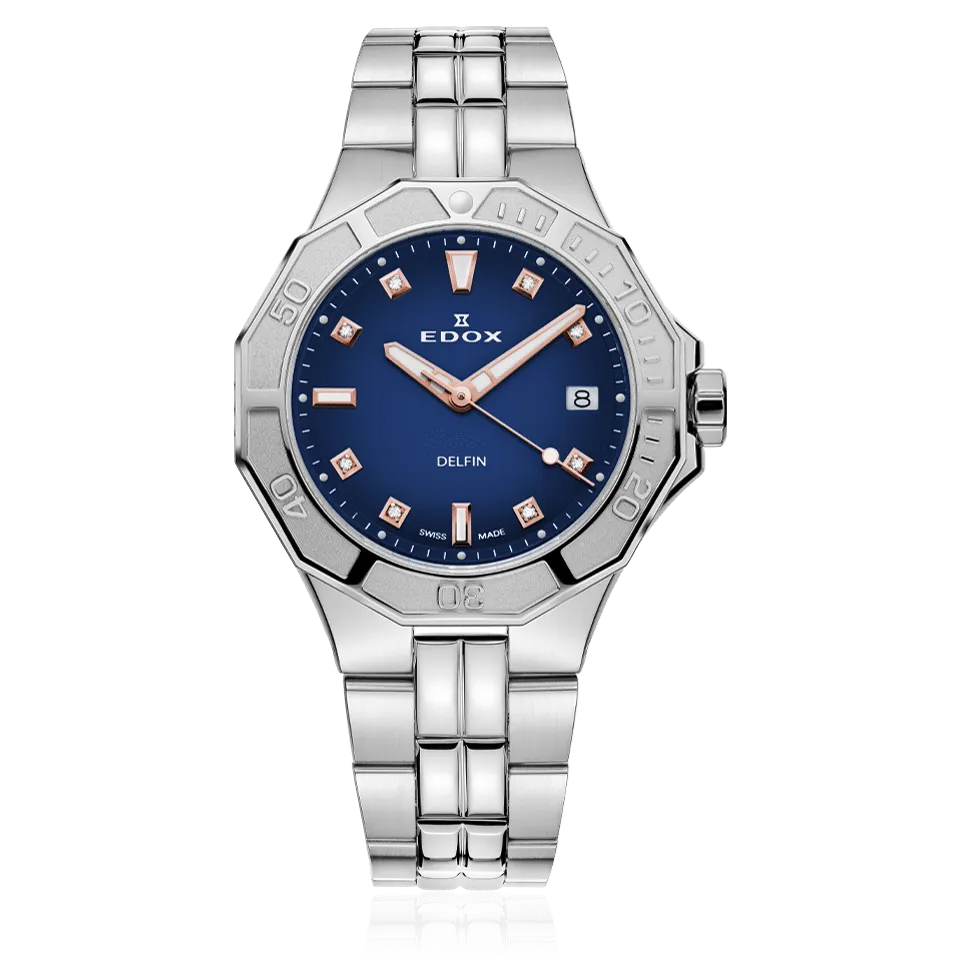 EDOX SWISS MADE 53020-3M-BUDDR DELFIN THE ORIGINAL DIVER DATE LADY SPECIAL EDITION
