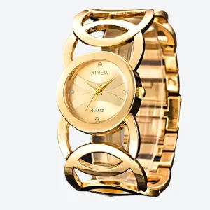 Elegant Open-Link Quartz Bracelet Watches