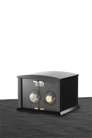 Elma Motion Corona 2 Double Watch winder - Black Piano Finish/ Glass Doors