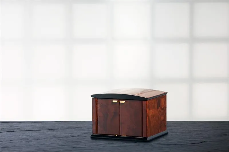 Elma Motion Corona 2 Double Watch winder - Burl Wood Piano Finish/Burl Wood Doors
