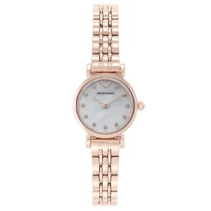 EMPORIO ARMANI Gianni T-Bar Two-Tone Stainless Steel Pink Dial Quartz Watch for Ladies - AR11223
