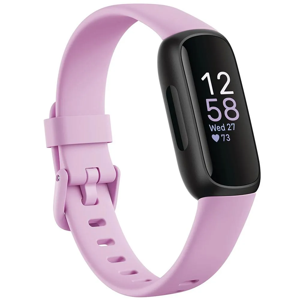 Fitbit Inspire 3 Health & Fitness Tracker, Lilac Bliss/Black w/ Fitness Bundle