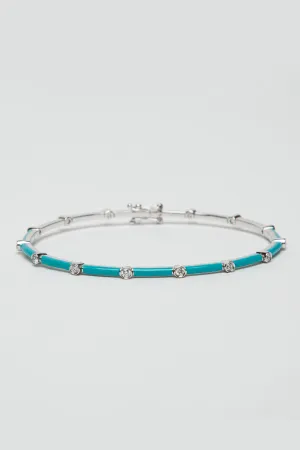 FIYA JEWELLERY | TURQUOISE ENAMEL DIAMOND BRACELET