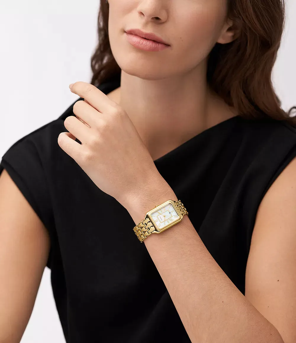 Fossil Raquel Three-Hand Date Gold-Tone Stainless Steel 26mm Ladies Watch
