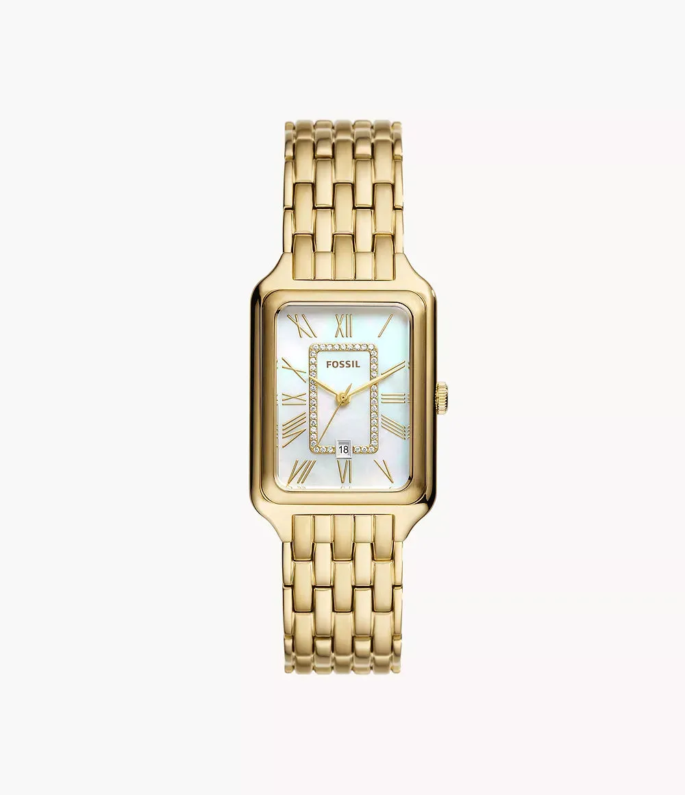 Fossil Raquel Three-Hand Date Gold-Tone Stainless Steel 26mm Ladies Watch