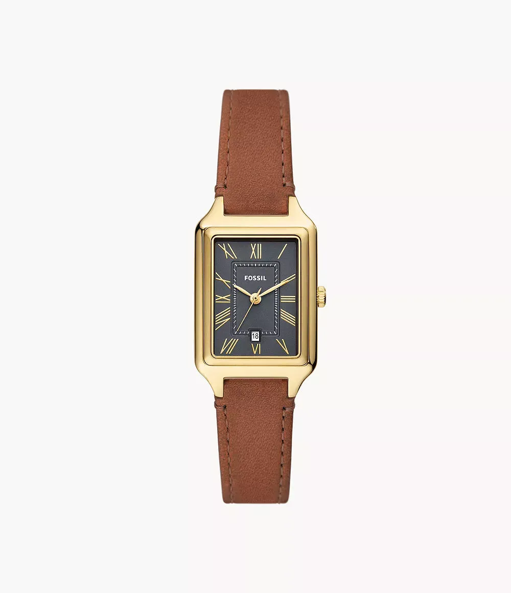 Fossil Raquel Three-Hand Date Medium Brown LiteHide Leather 23mm Ladies Watch