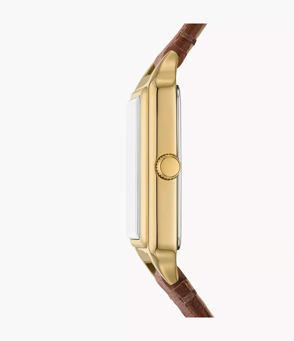 Fossil Raquel Three-Hand Date Medium Brown LiteHide Leather 23mm Ladies Watch