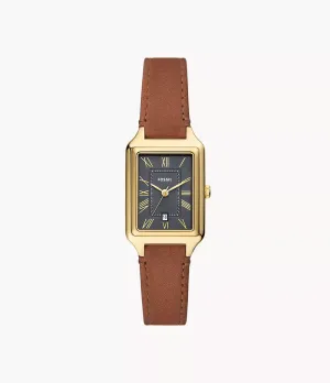 Fossil Raquel Three-Hand Date Medium Brown LiteHide Leather 23mm Ladies Watch
