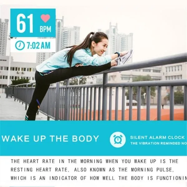 G19 Smart Bracelet Heart Rate Sport Fitness Tracker Active Clock Black