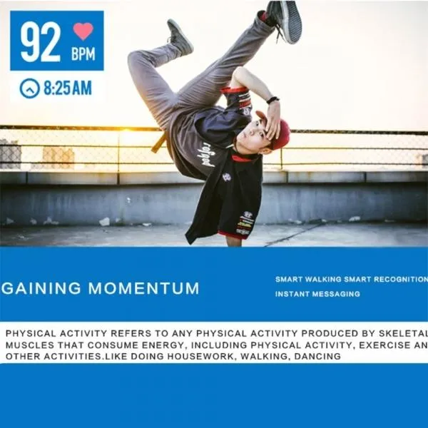 G19 Smart Bracelet Heart Rate Sport Fitness Tracker Active Clock Black