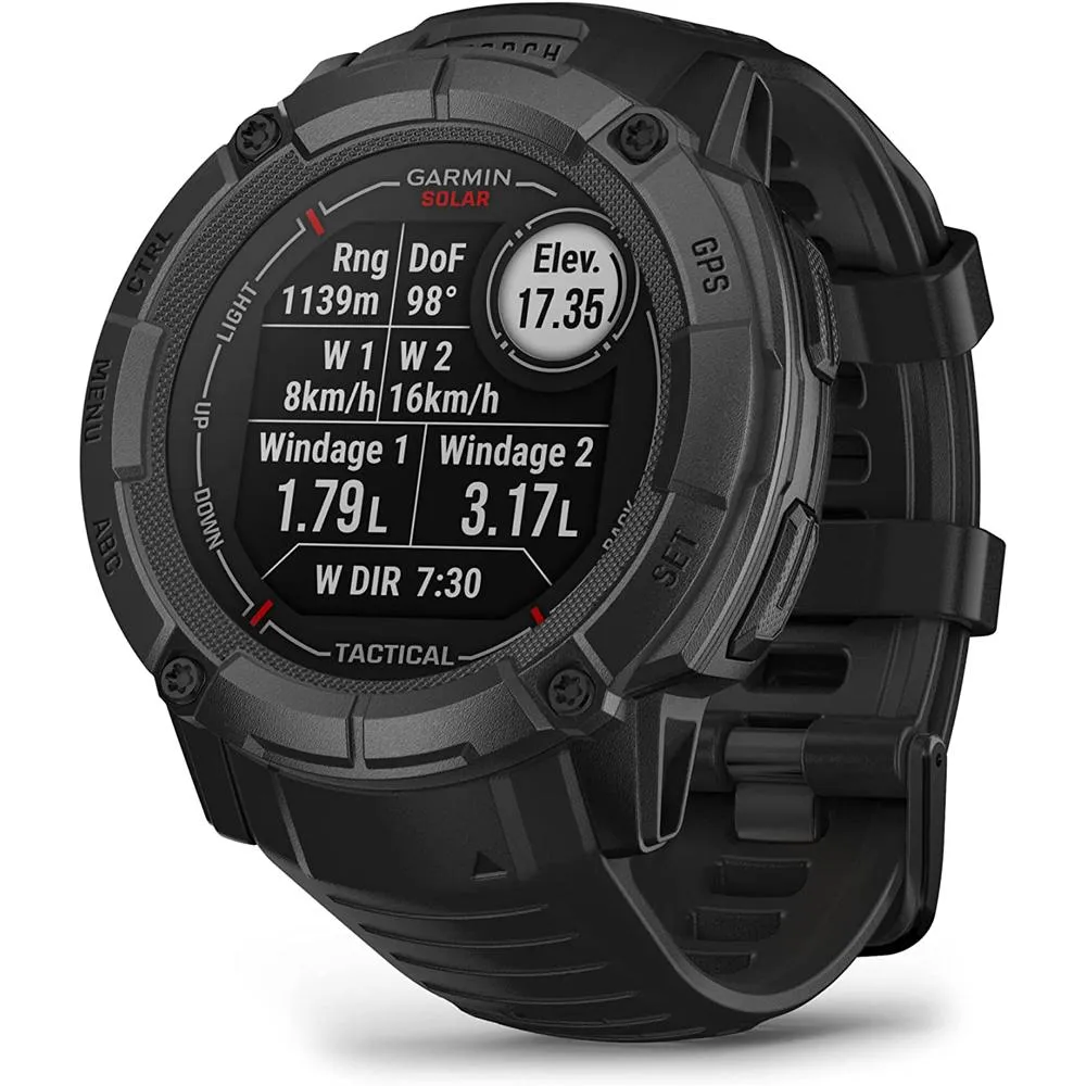 Garmin Instinct 2X Solar GPS Smartwatch Tactical Edition Black with 2x Bracelet