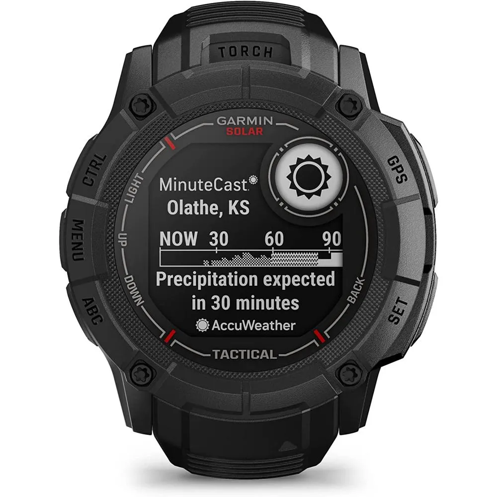 Garmin Instinct 2X Solar GPS Smartwatch Tactical Edition Black with 2x Bracelet