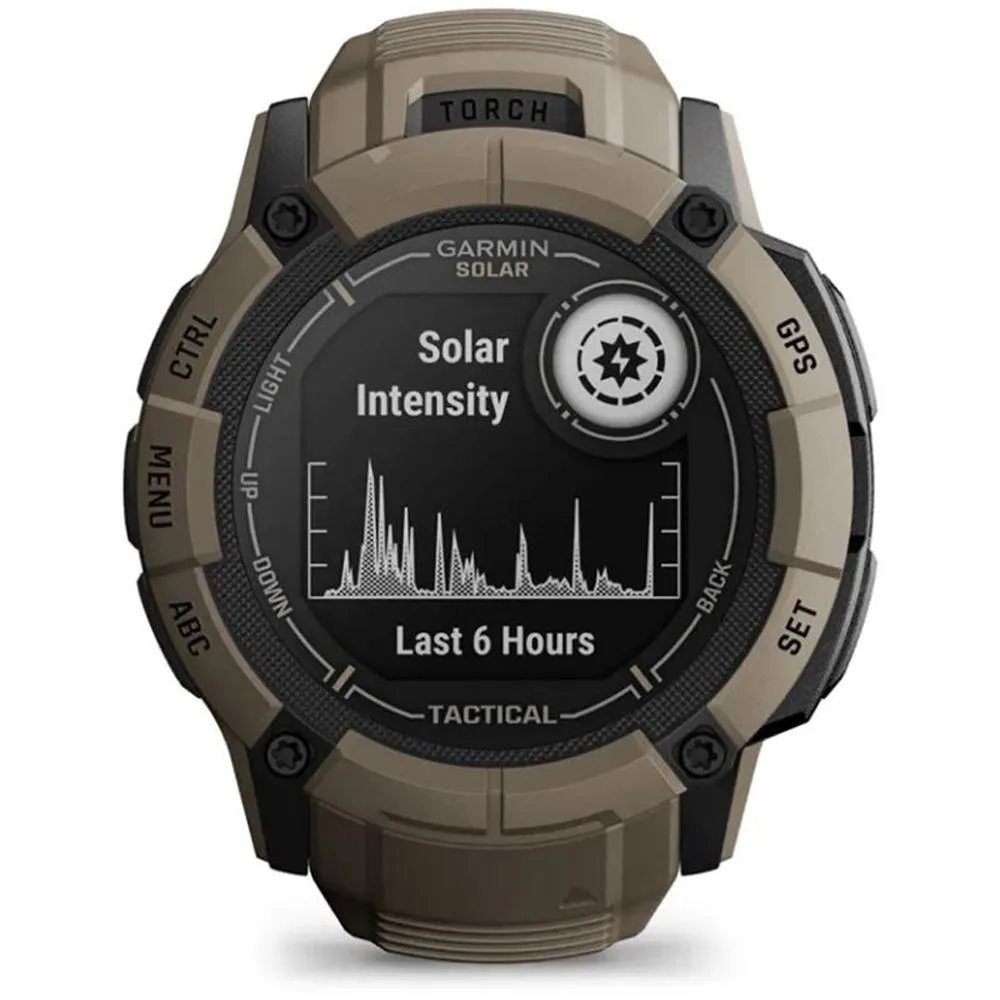 Garmin Instinct 2X Solar GPS Smartwatch Tan   Backpack & Heart Rate Strap M-XL