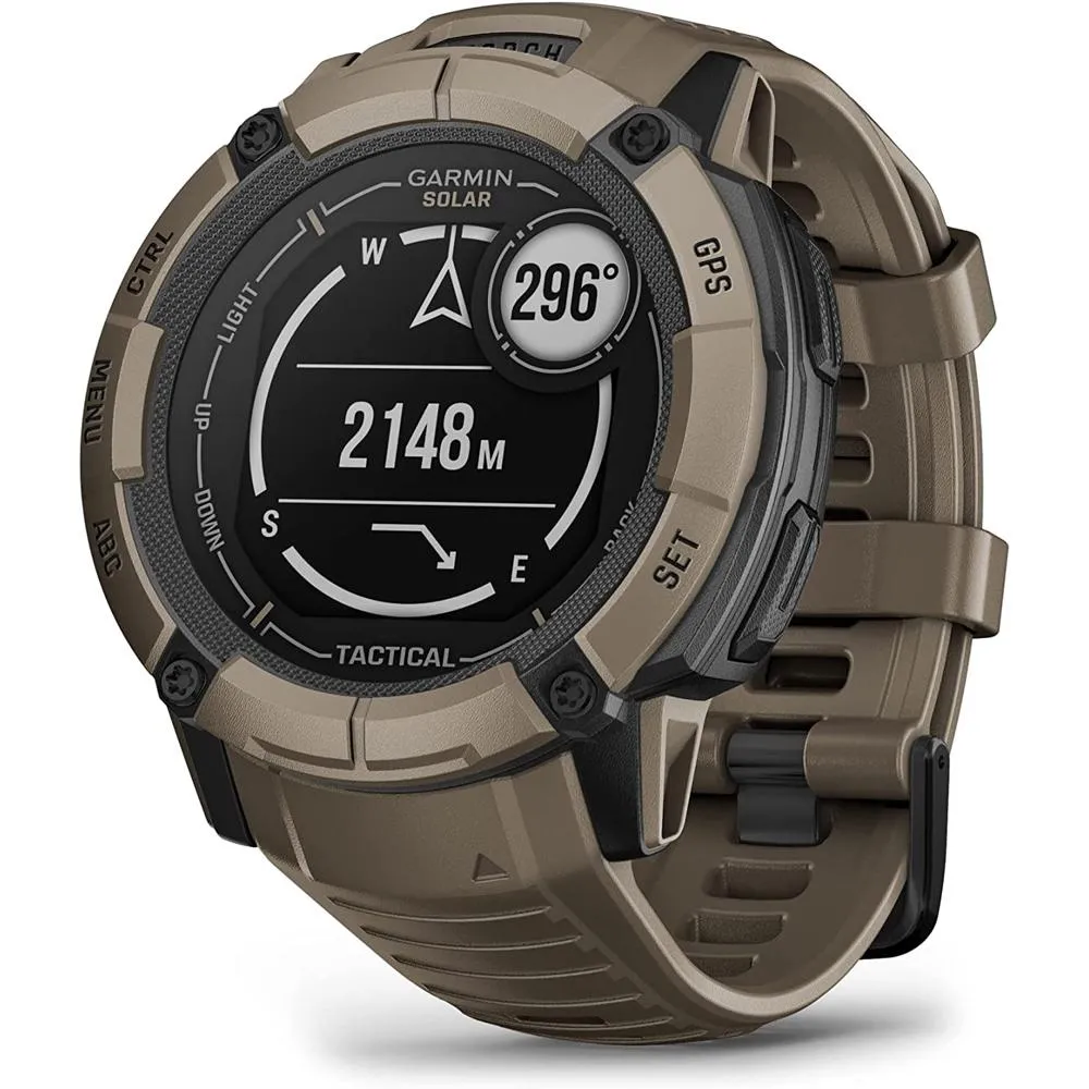 Garmin Instinct 2X Solar GPS Smartwatch Tan   Backpack & Heart Rate Strap M-XL