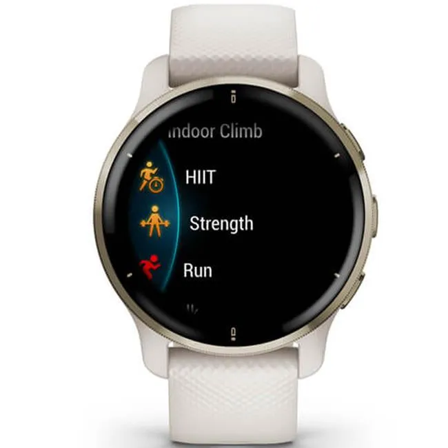 Garmin Venu 2 Plus GPS Smartwatch, Cream Gold Bezel with Ivory Silicone Band