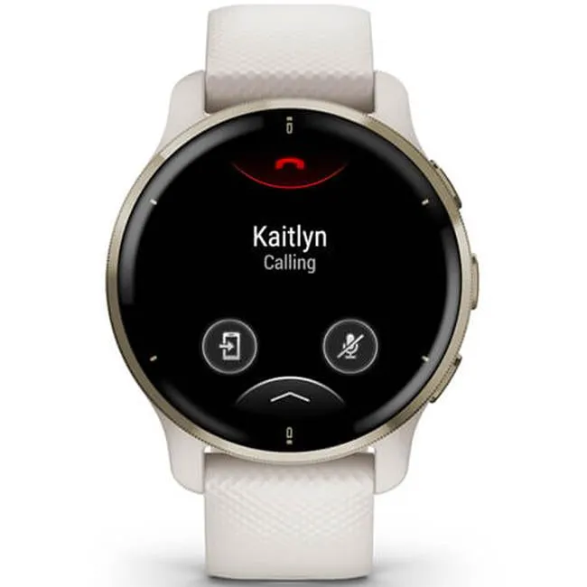 Garmin Venu 2 Plus GPS Smartwatch, Cream Gold Bezel with Ivory Silicone Band