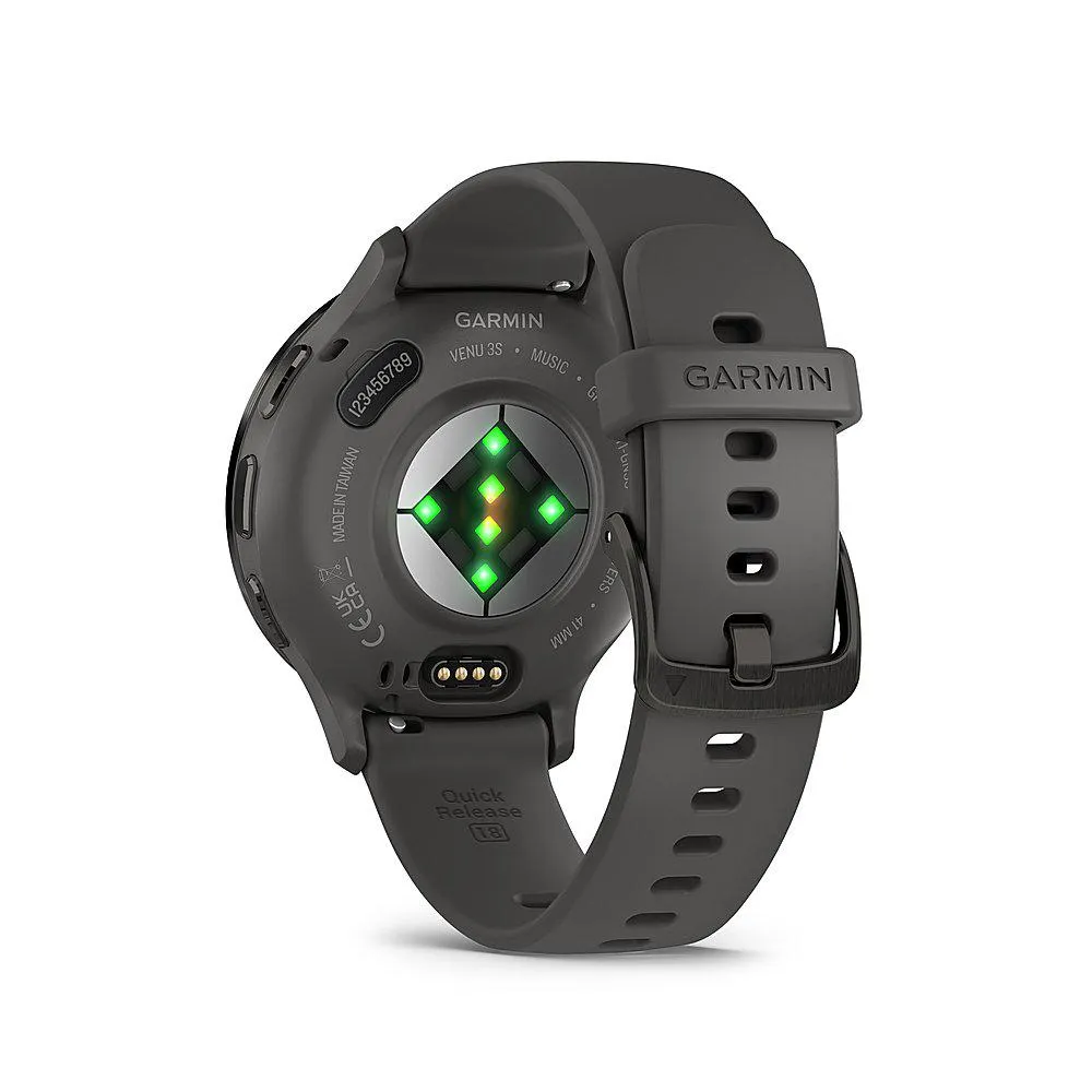 Garmin Venu 3S Fitness GPS Smartwatch Steel Bezel w/ Pebble Gray Case   Accessories Kit