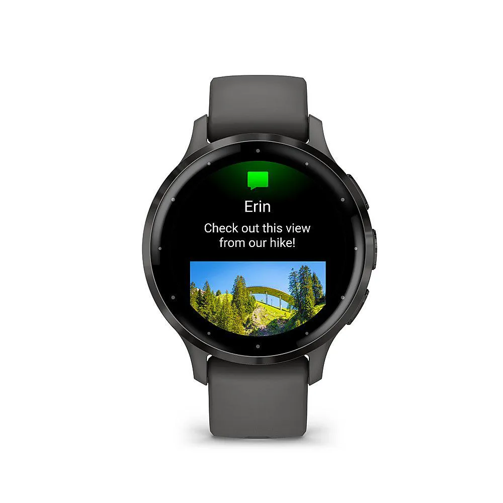 Garmin Venu 3S Fitness GPS Smartwatch Steel Bezel w/ Pebble Gray Case   Accessories Kit