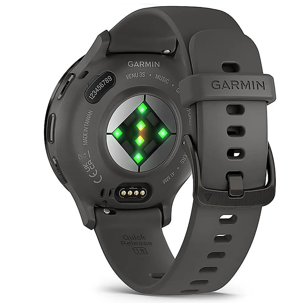 Garmin Venu 3S GPS Smartwatch Steel with Gray Case 41mm   Charging Dock Bundle