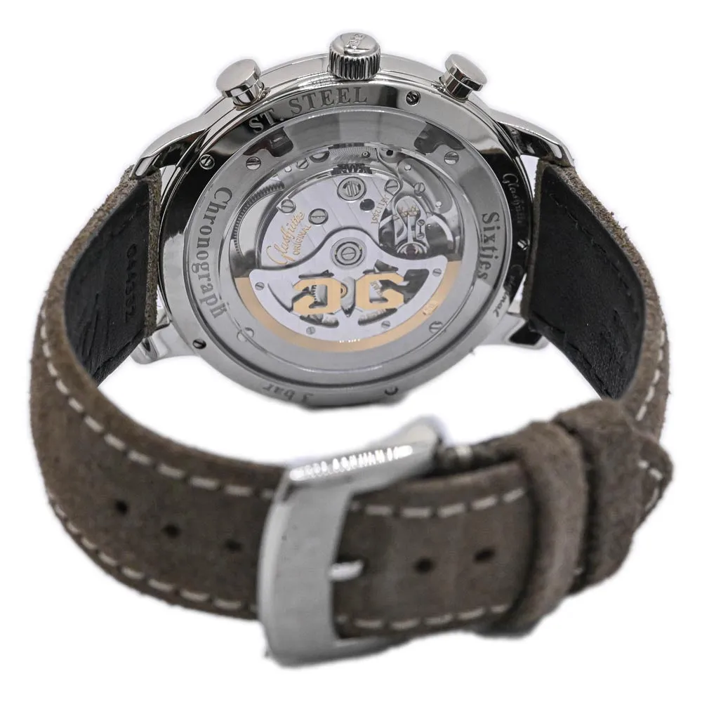 Glashutte Men's Sixties Chronograph Annual Edition Stainless Steel 42mm Green Chronograph Dial Watch Ref# 1-39-34-05-22-04