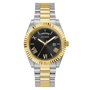 Guess Connoisseur Two-tone Stainless Steel Black Dial Quartz Watch for Gents - GW0265G5