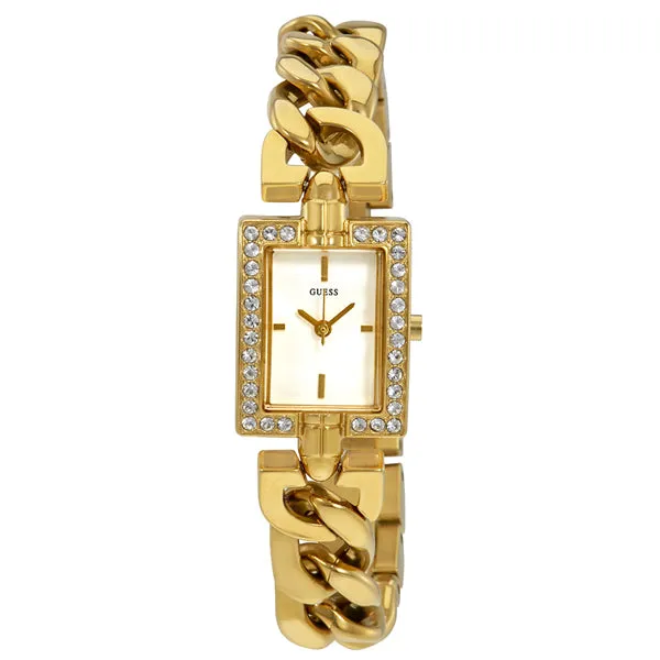 Guess Trend Gold Stainless Steel White Dial Quartz Watch for Ladies - W0540L2