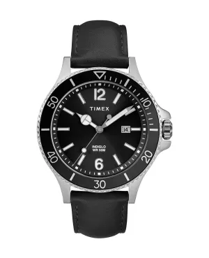 Harborside 42mm Leather Strap Black