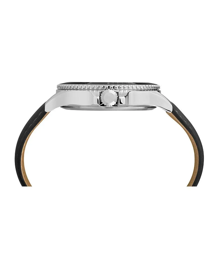 Harborside 42mm Leather Strap Black